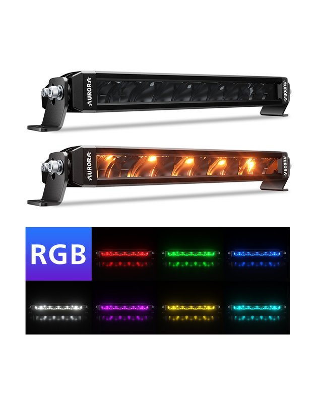 10" (25.4 cm) "S6 Single row RGB" serijos žibintas 50W DRIVING BEAM