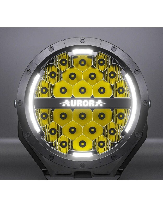 7" (18 cm) Apvalus žibintas 120W COMBO su DRL (Amber/White) , komplektas 2vnt su laidų pyne 2