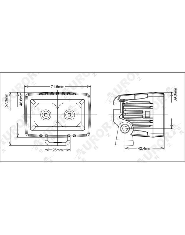 2" (5cm) "Single row" serijos žibintas 10W SPOT